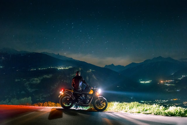 Riding motorcycle at night