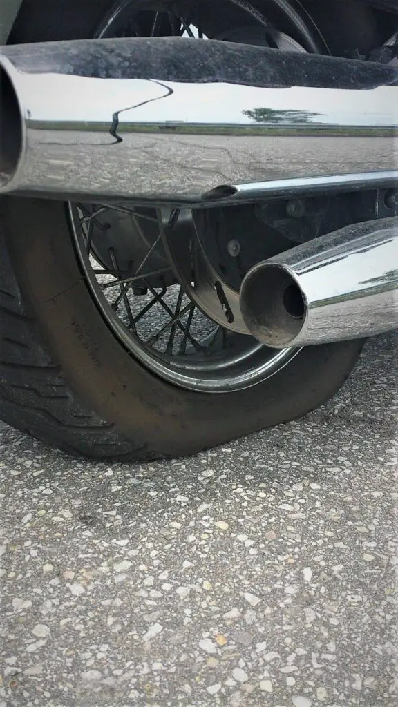 Motorcycle flat tire